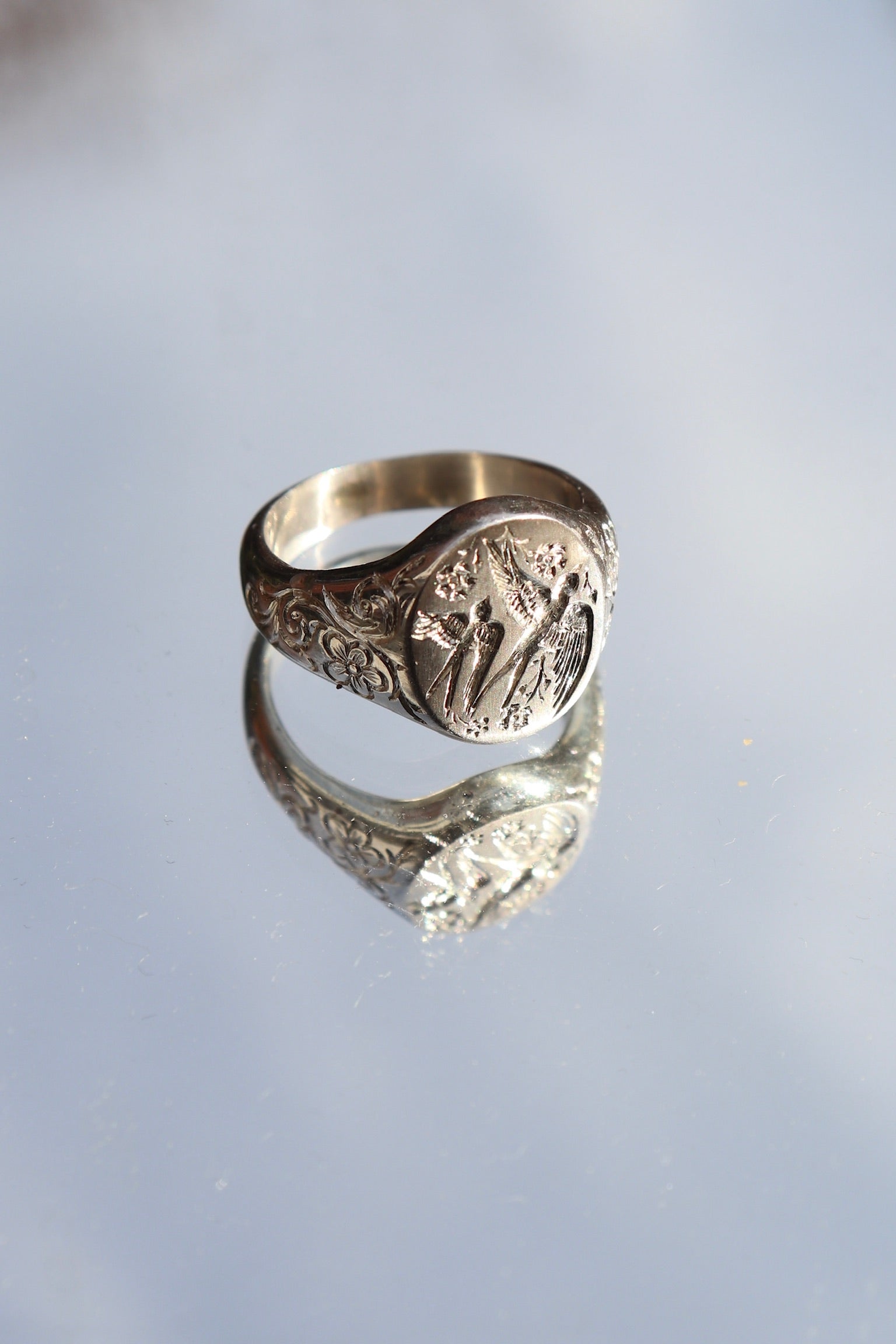 Anillo Golondrina en plata 950 maciza con diseño de golondrina en relieve – Jo&G joyería personalizada